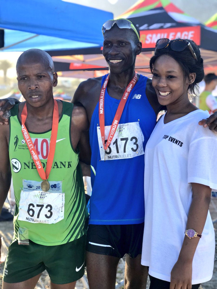 baytobayrace's tweet photo. Top 3 men in our 30km race @NutriBulletSA #BayToBay2018 @rukadza Bernard Rukadza, Qhina Mthandazo and Siyabonga Sakwe. @TopEventsSA @SportsmansW @Nedbank_RC @FalkeSA https://t.co/SoMYQ4kPWZ