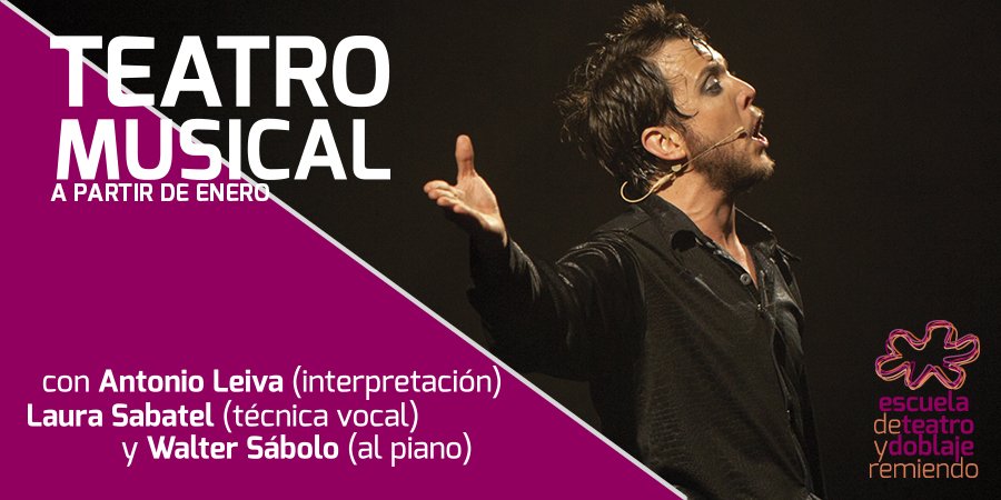 #Teatro #Musical con un actor-cantante <a href="/antonioleiva81/">Antonio Leiva (Toño)</a>, una soprano <a href="/SabatelLaura/">Laura Sabatel</a> y el pianista Walter Sábolo.
A partir de mañana 15 de enero.
Información e inscripción en: escueladeteatroengranada.es/teatro-musical