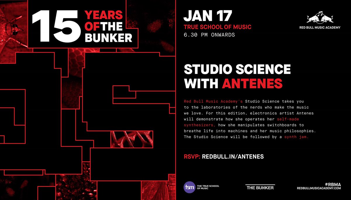 redbullindia's tweet image. The next edition of @RBMA’s #StudioScience introduces us to @_antenes. A DJ &amp;amp; producer; she makes modular synths using vintage phone equipment &amp;amp; also teaches robotics. Check out the session at Mumbai's @TrueSchoolMusic on Jan 17th. | RSVP at redbull.in/antenes