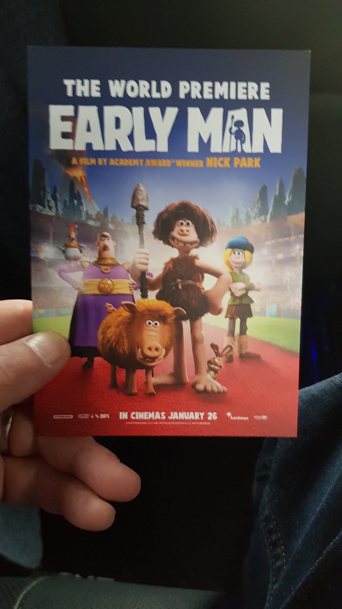 JohnnyVegasReal's tweet photo. Change of line up for the @MaiaDunphy @DWTSIRL cheering squad this week. Whilst she struts her stuff for the ladies first solo dance 🤞mini me &amp; I are attending the @earlymanmovie premier. Who'd have guessed my voice might match a Stone Aged bloke called Asbo? 😉 #TeamDunphy https://t.co/9sLExRQdtO