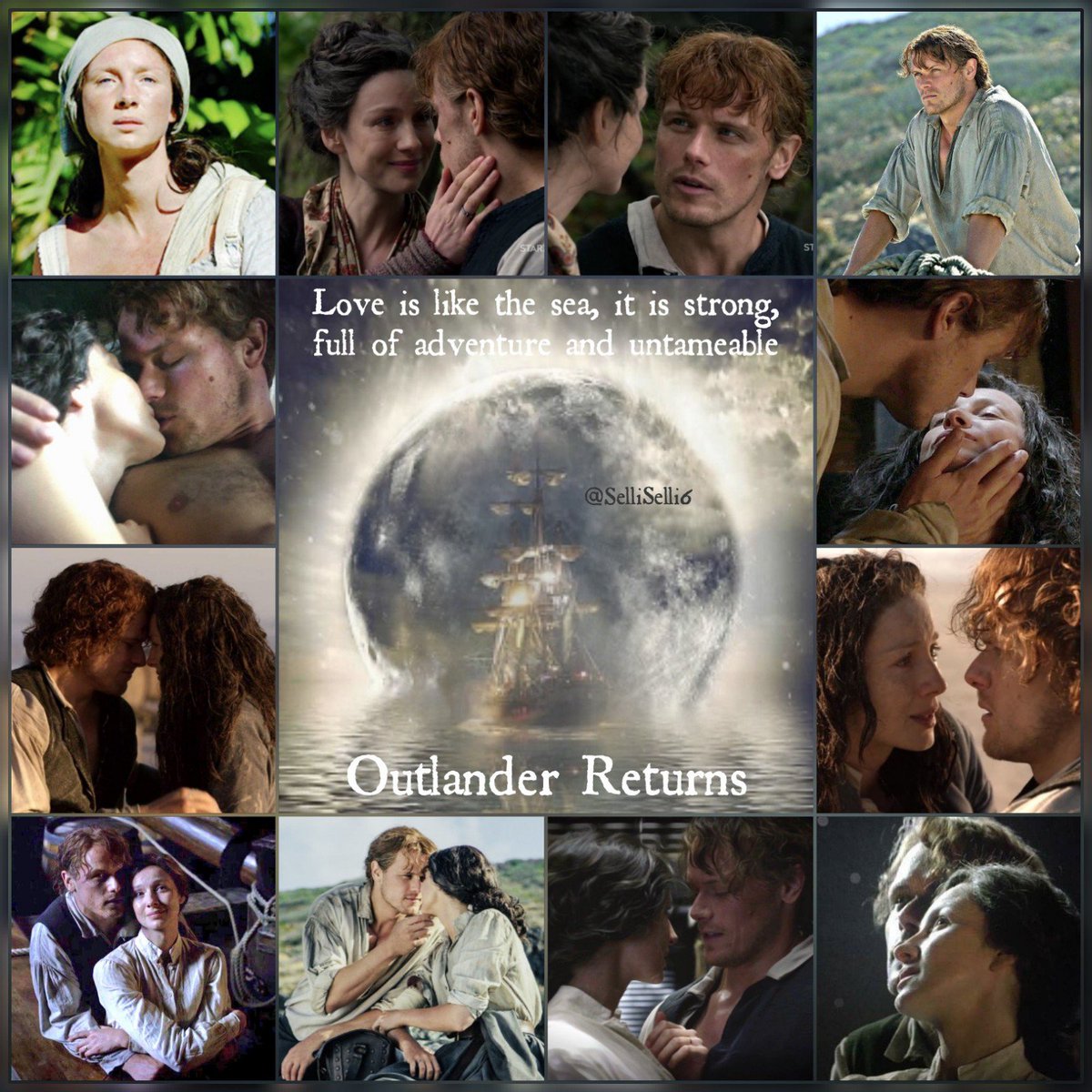 Selli40's tweet photo. Love is like the sea, it is strong, full of adventure and untameeable ๐
#OutlanderReturns
when the time comesโณ
#JamieAndClaire ๐
#Outlander โ
#Droughtlander ๐บ
#DrumsOfAutumn ๐๐ https://t.co/FUCfOmz1Vo