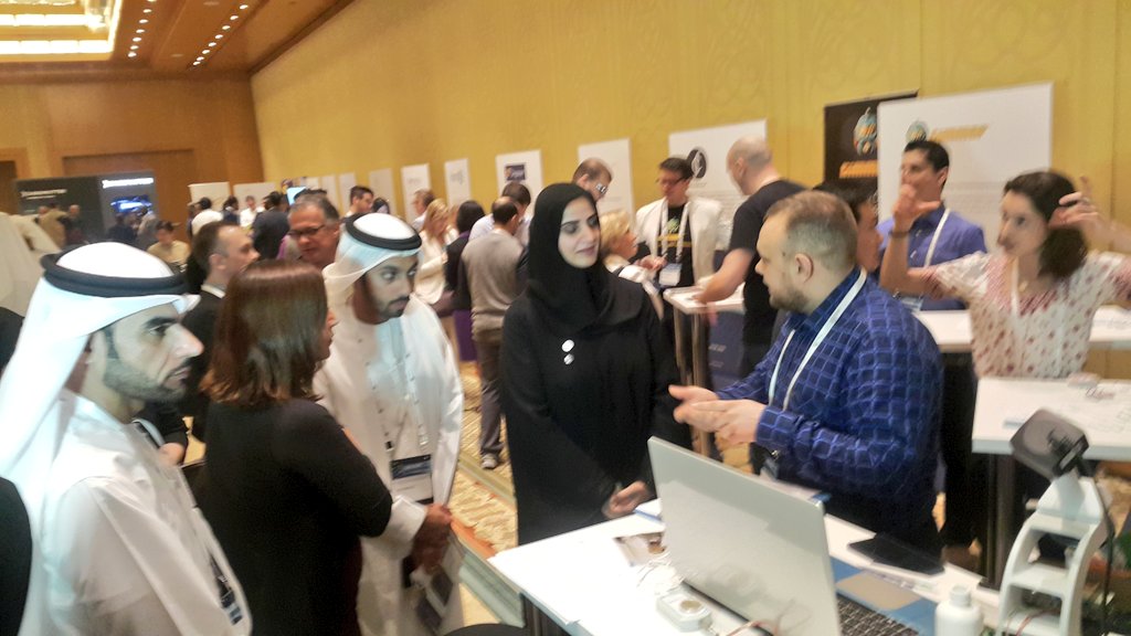 SangitaSri's tweet photo. Expo onpened by @Aisha_BinBishr of @SmartDubai w #BlockChain deployments around the globe at #UnblockBC https://t.co/TpPOi8dE4Q