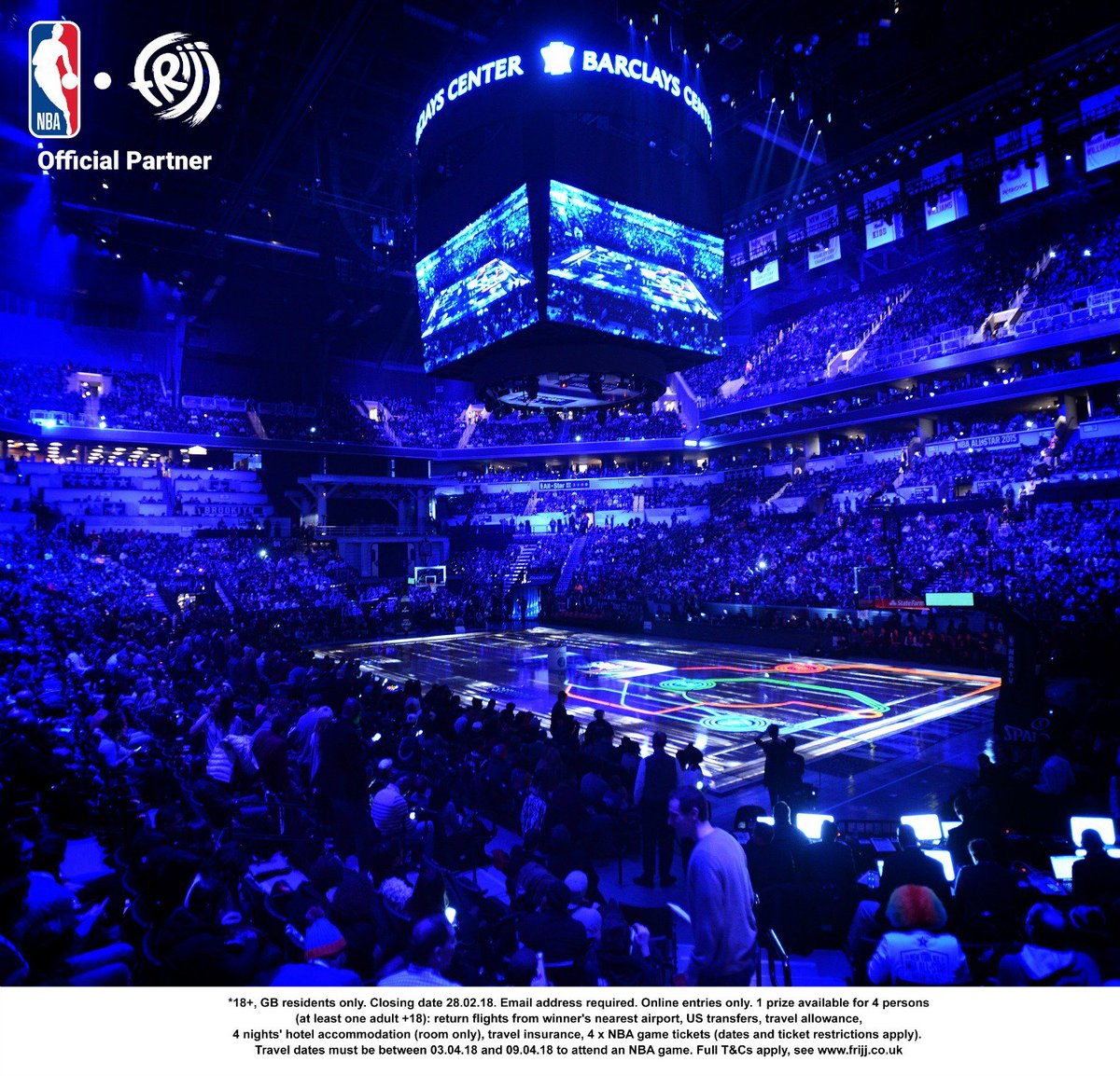 Did you know the #BarclaysCentre in NY opened in 2012 and has over 17,500 seats? Enter our prize draw to win tickets to attend an #NBA game in #NYC! T&amp;Cs apply. visit frijj.co.uk for more info #FeelTheURjj #contest T&amp;Cs apply.