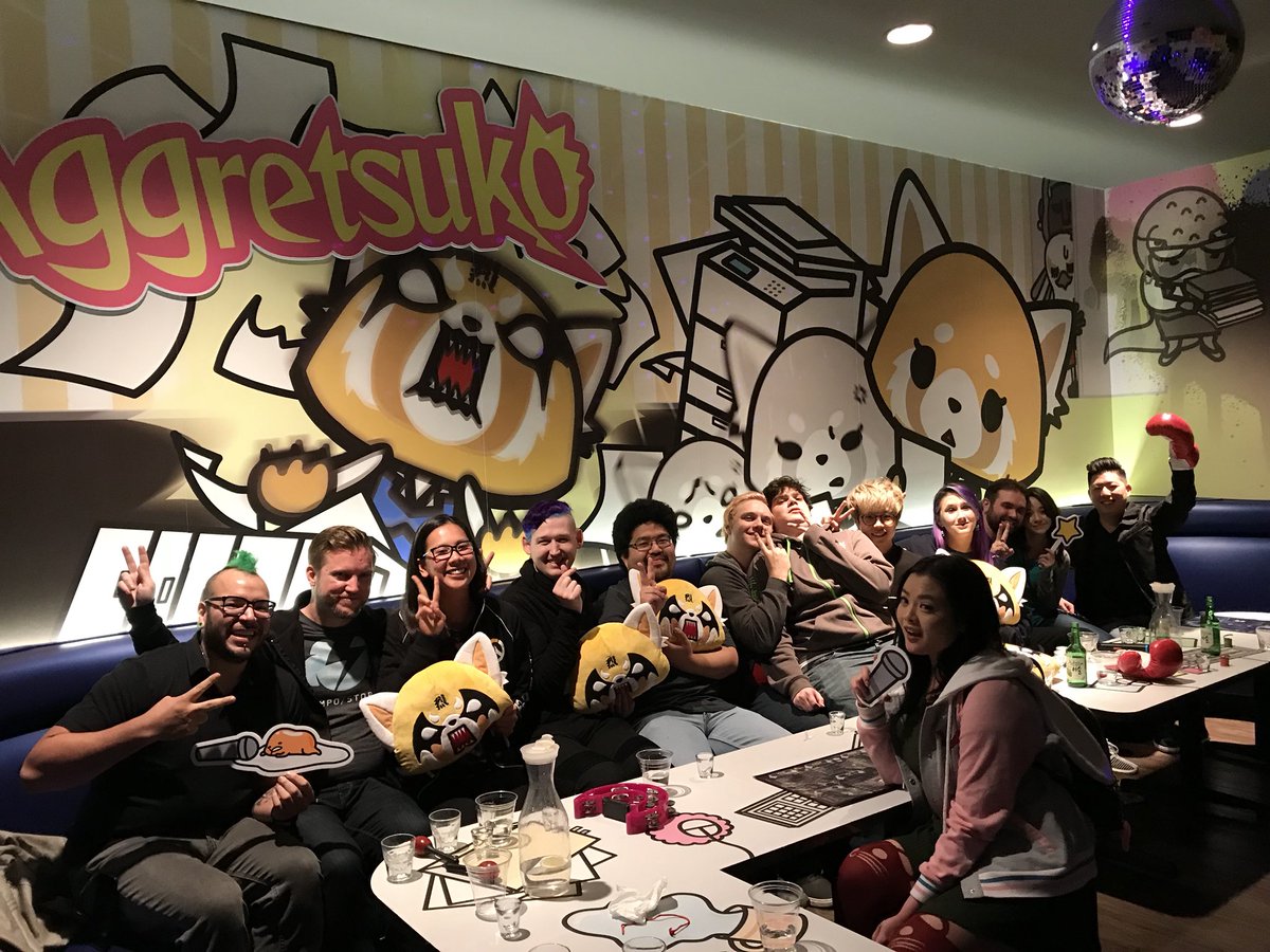 YoMayoAngie's tweet image. Tonight we sang out hearts out at karaoke and was super kawaii at the same time! We rocked out with our... Aggretsuko out 🎤🤘🦊