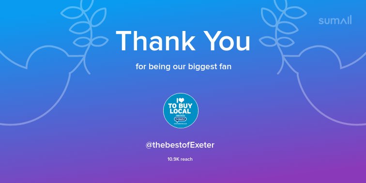 Our biggest fans this week: <a href="/thebestofExeter/">thebestof Exeter</a>. Thank you! via sumall.com/thankyou?utm_s…