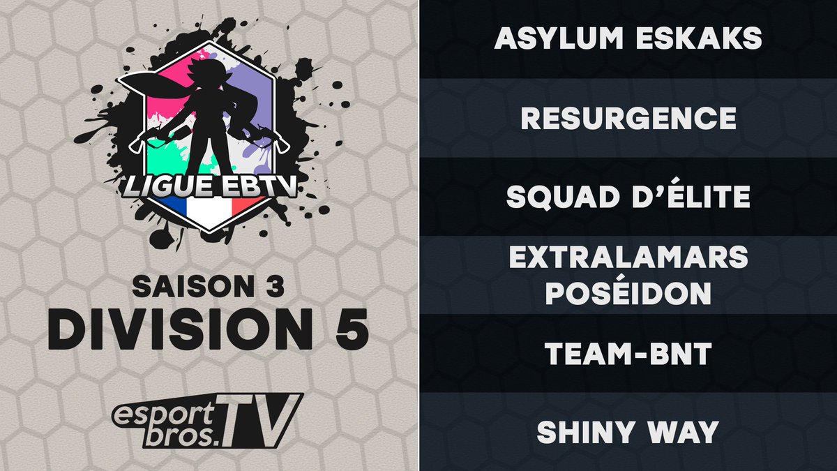 ShinyWaySP's tweet photo. Voici notre Division lors de la Saison 3 de l'@eSportBrosTV ! Bonne chance à toutes les équipes ! 😎 https://t.co/kxM0fbkgs2