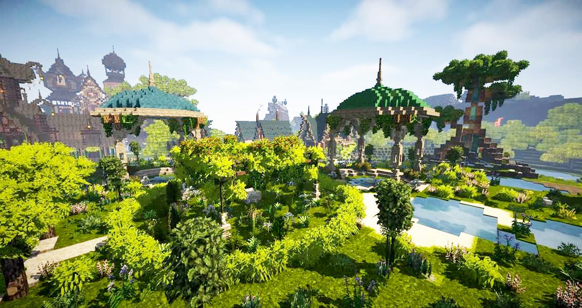 Hotaru En Twitter 遺跡庭園の隣にパーゴラとガゼボを作ってみました Minecraft Cocricot Conquest 建築 遺跡庭園 パーゴラ ガゼボ