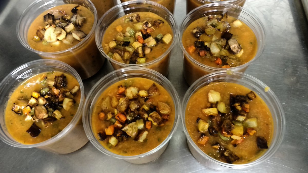 Vegetable soup with roasted vegetable croutons! New to @BlakeneyDeli  #soup  😁😁