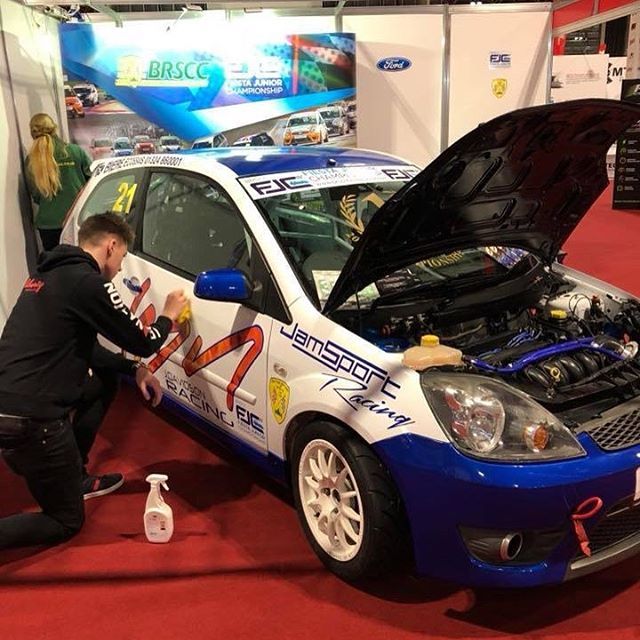 JackDRacing's tweet photo. Last little spruce up before the final day of @autosport_international , make sure to come see me and Simon at stand 8451
#fiesta #juniorfiesta #2017 #ASI18 #jdr #jackdavidsonracing #teamjack #jacksback #BRSCC #racing #racecardrivers #JamSportRacing #ja… https://t.co/ds6PwssXQX https://t.co/4Q0mi7EJid