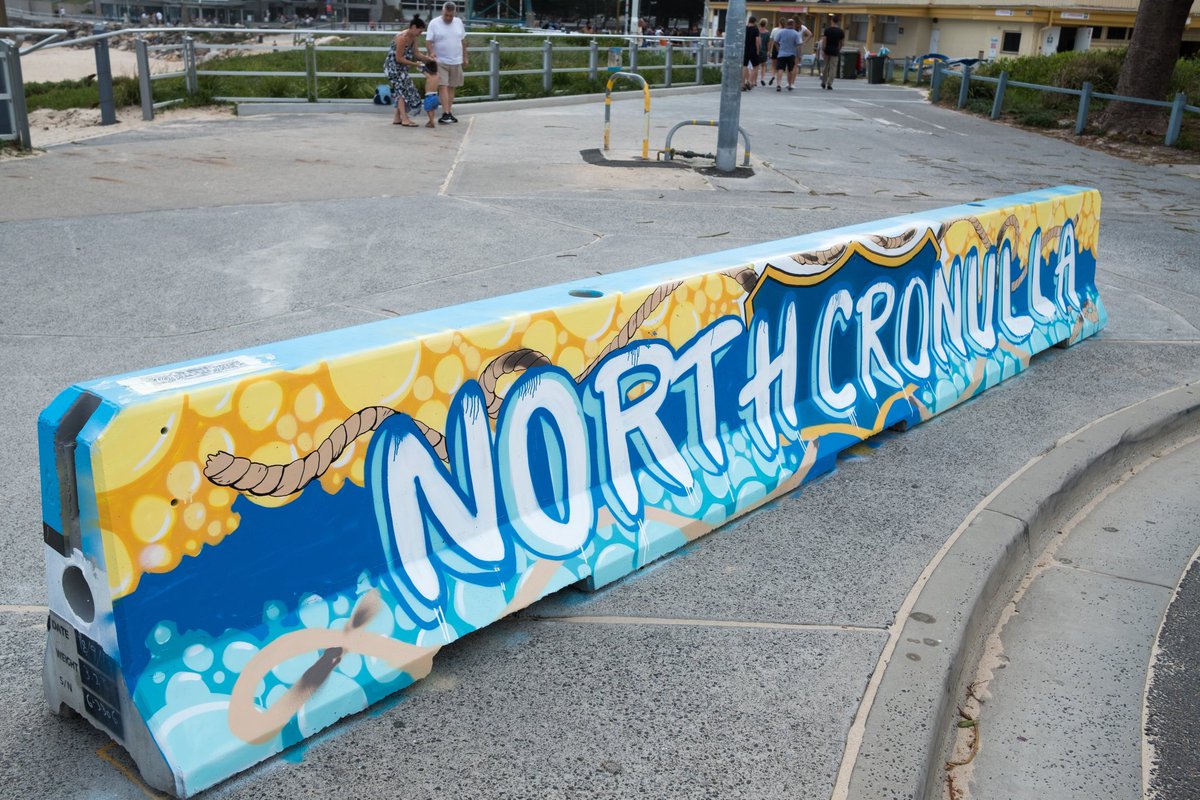 GHo_95's tweet photo. Spent the afternoon exploring the local streets of #Cronulla 
Stumbled across this North Cronulla mural separating The Esplanade and North Cronulla car park #upupcronulla #graffiti #diy #urbanism @BE_DIY https://t.co/3eih7mZ32a
