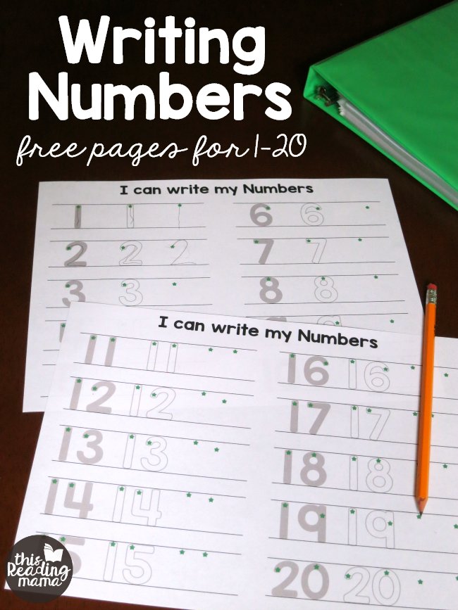 thisreadingmama's tweet image. WRITING NUMBERS 1-20: Use these super simple writing sheets to practice numbers 1-20. Just print and use! buff.ly/2mBNIzW #numberwriting #handwriting