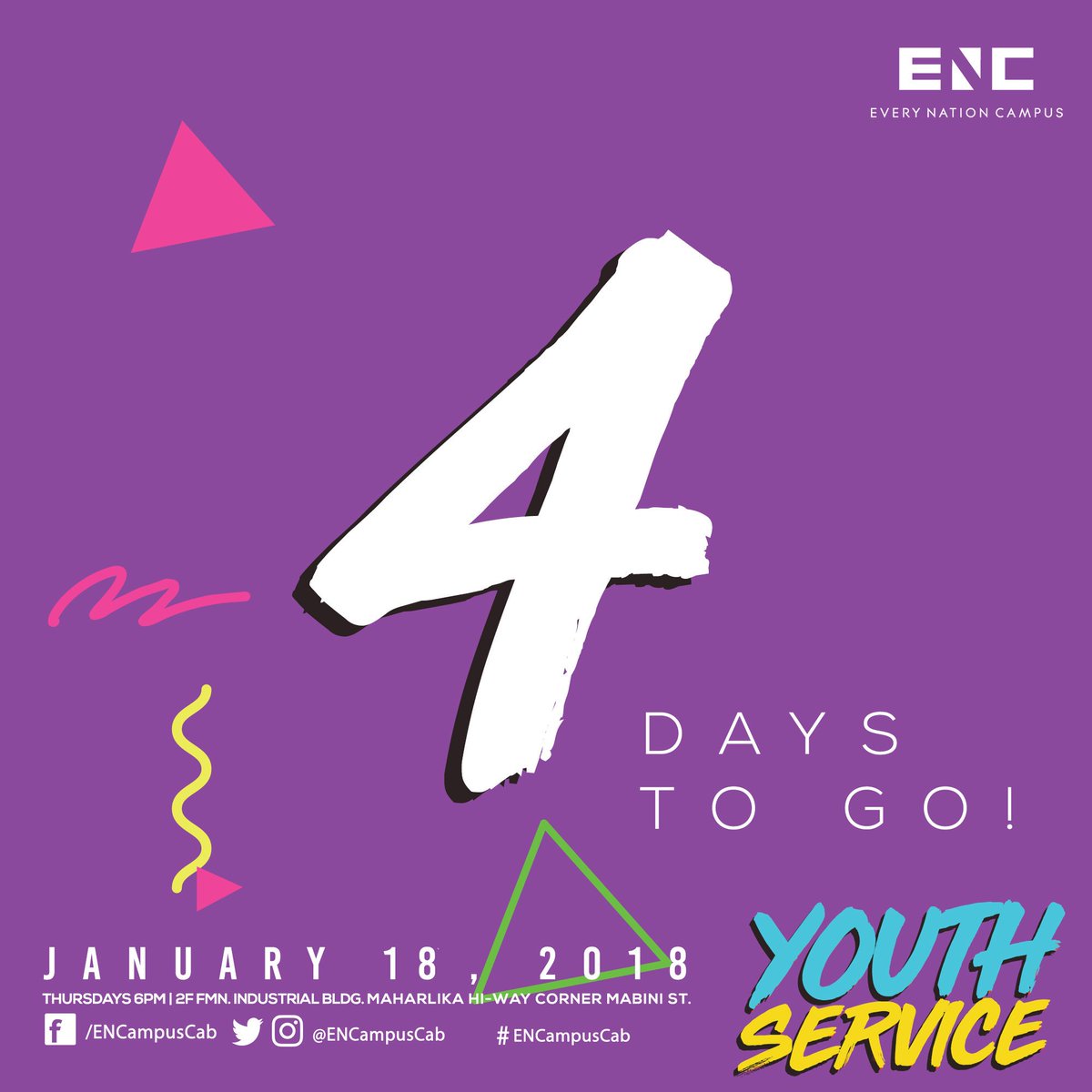 encampuscab's tweet photo. 4 days to go! Invite your classmates and friends 😊 #ENCampusCab #ThursdaYS https://t.co/H3c3aqa1tw