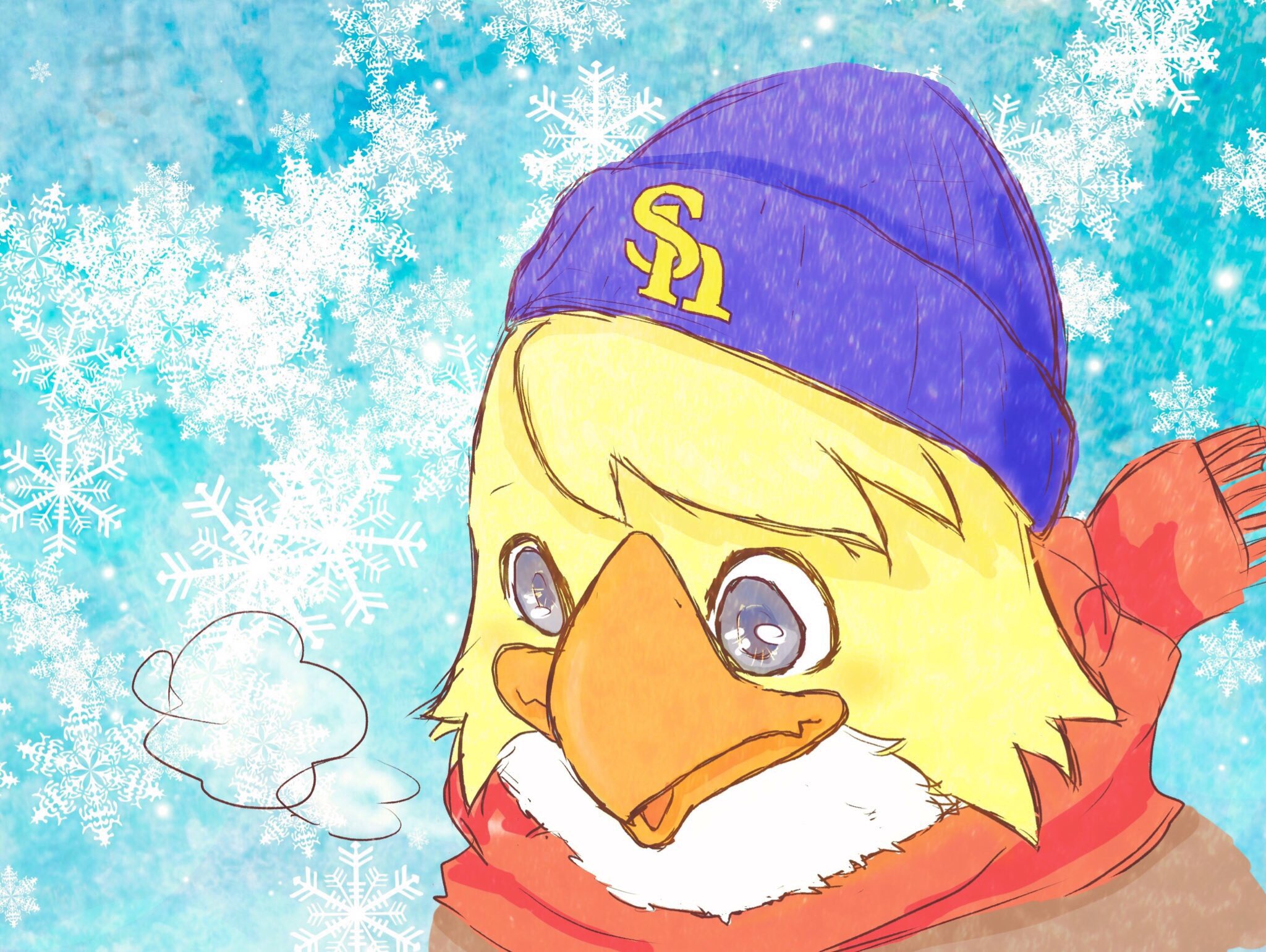 Uzivatel すずね イラスト垢 Na Twitteru 野球垢の冬用アイコン描いた 最近アイコン用の絵しか描いてないからのびのびしたやつ描きたい ハリーホーク T Co 2czryhhbjk Twitter