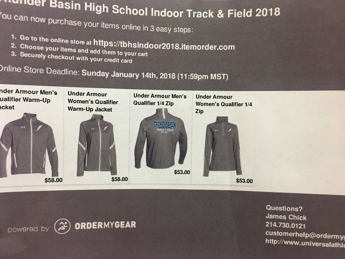 TBHS_Track's tweet photo. Today is the last day to order jackets! Don’t forget to order them if you want some Bolts warm up gear for indoor! https://t.co/62RawTsNLW