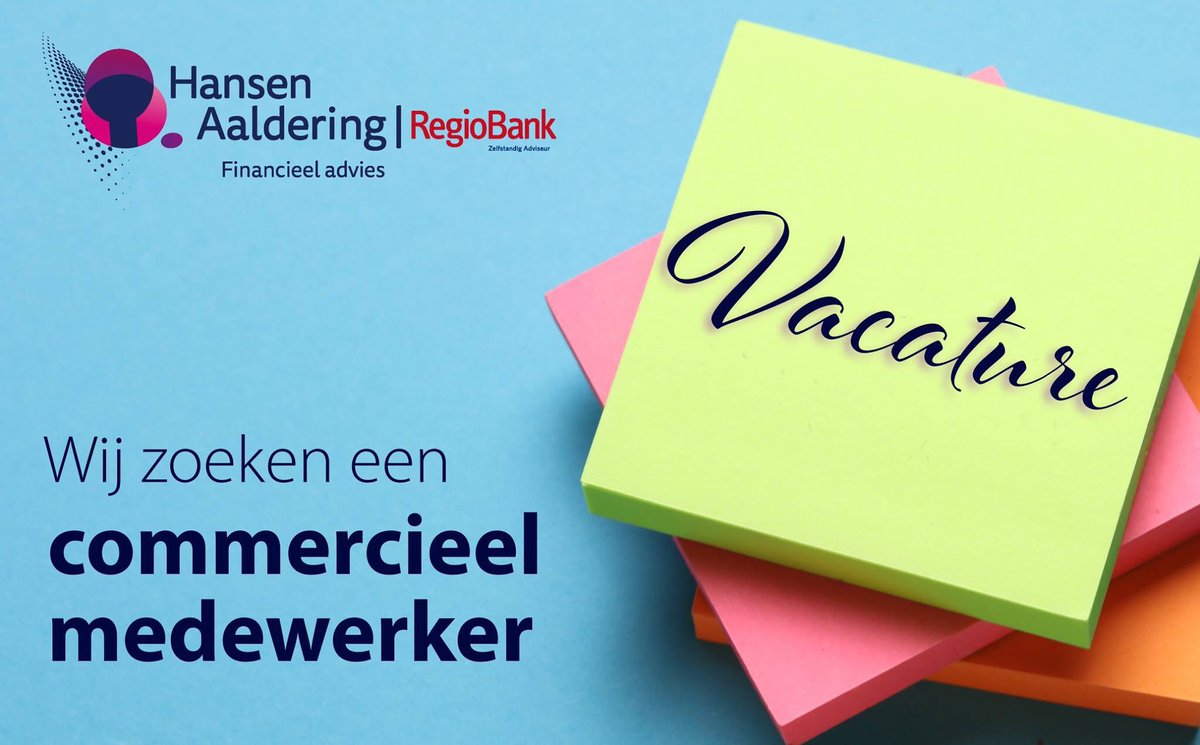 #vacature voor een commercieel medewerker kas- en baliewerkzaamheden RegioBank en verzekeringen. #beek #didam #RegioBank