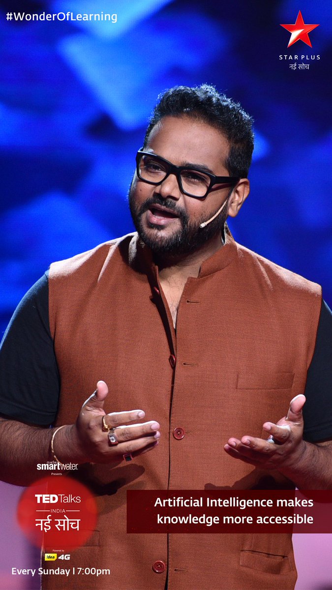StarPlus's tweet image. Missed watching #TEDTalksIndiaNayiSoch today? 
Tune-in to STAR PLUS, Tonight at 10pm to catch the repeat telecast. 
#WonderOfLearning
@sugataraju @rishmitra @JagdishMahapat1