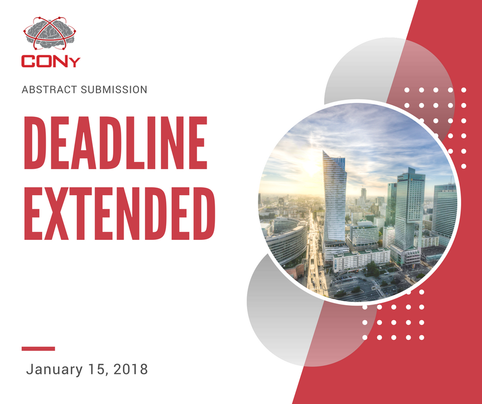 ConyCongress's tweet photo. Abstract submission deadline extended to January 15, 2018!
Submit here: https://t.co/SeOx60gs6m
#CONy2018 #Warsaw #Neurology https://t.co/WSBpFjeOCf
