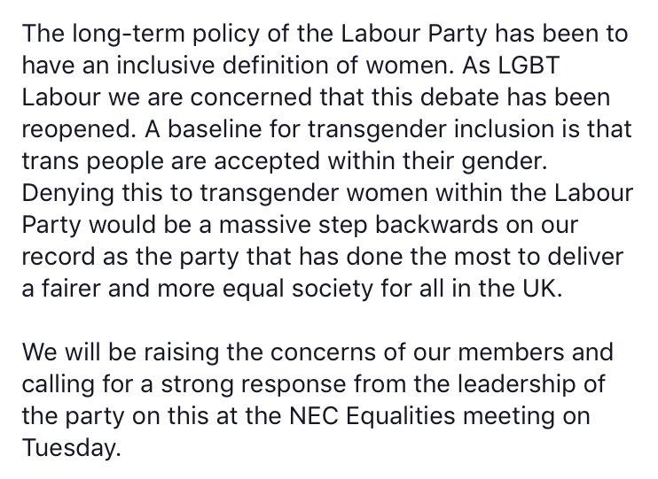 LGBTLabour's tweet image. Our statement on recent events concerning the rights of trans people in the Labour Party.