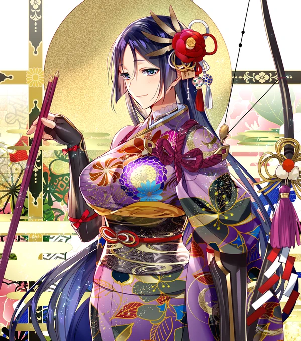 趣味描き初めの着物頼光ママ #FGO #FateGO 