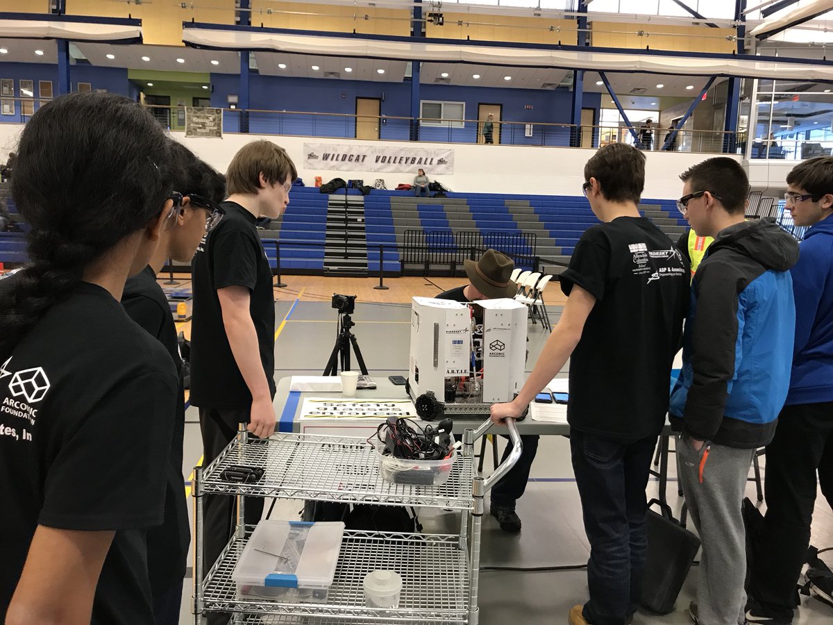 AC Aces Robotics team passes inspection - next is judging interview at <a href="/SUNYPolyInst/">SUNY Polytechnic Institute</a> FTC Excelsior Championships! #first #ftc  #RTforluck