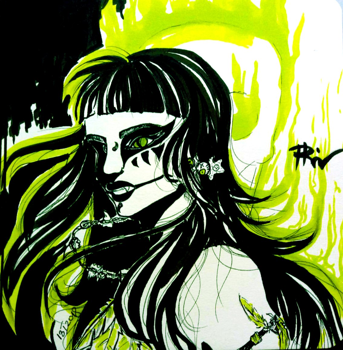 HexeIrin's tweet photo. Just finished a picture of @kimjennettmusic, the great singer from @voodoo_blooduk 😎getting a toxic lime green marker was totally worth it! Hope you'll like it! #fanart #rock #voodooblood #2018yearofart #dancinghair https://t.co/nhdicJ7Ut4