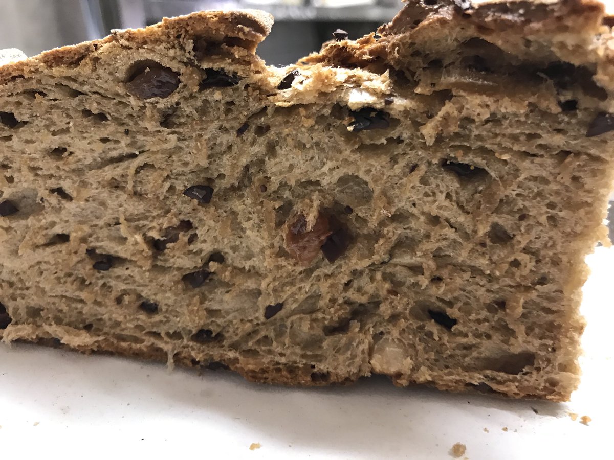 MasinoArena's tweet photo. Farina di timilia e russello con grue di cacao venezuelano, nocciole dei nebrodi e uvetta @pastamadreviva @adgitaly @MasinoArena #solocosebuone https://t.co/NsDifIVPue