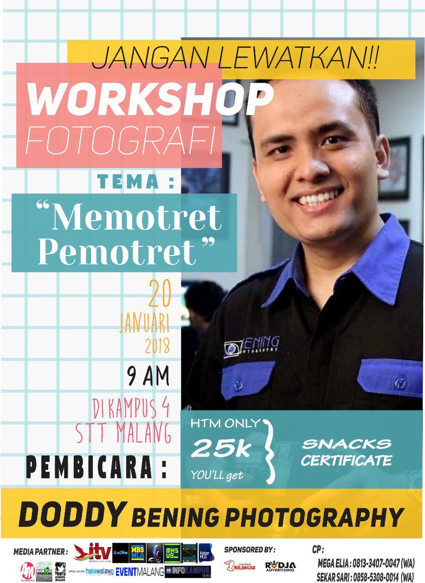 Workshop photograpy "Memotret Pemotret"
<a href="/yourcapture1/">your capture</a>
.
.
speaker:
Doddy Bening Photography

info: 0858 5308 0014