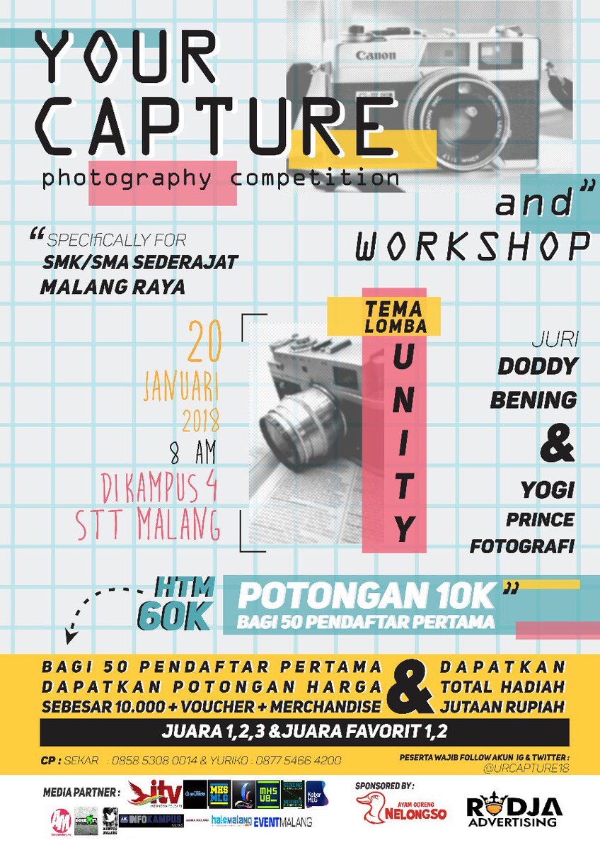 "your capture" photography competition 

Yuk joint kamu yang masih SMA/K  bisa ikutin event ini <a href="/yourcapture1/">your capture</a>
