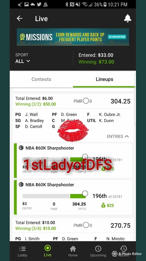 1NativeQT2C's tweet photo. @1stLadyofDFS takes the dfs world by storm last night again #Twitter DM for details its always nice to see the guys put in $7 & get back $430 or $13 & get back $493 & that wasn't all but don't let me keep telling you when you can see for yourselves #QueenofGreen #realbit$h https://t.co/wkAtq3JSV1