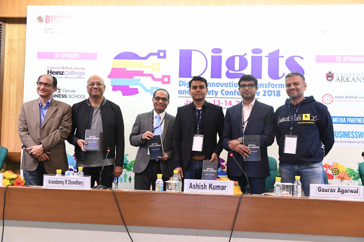 BIMTECHNoida's tweet photo. The 3rd panel discussion of #DIGITS2018 was #Digitization, #Entrepreneurship & #Innovation
Panelists were Mr. TN Hari, Head HR Bigbasket, Mr. Anandamoy, CTO, Sequoia Capital, Mr. Ashish, Partner, Fundamentum Capital, Mr. Gaurav, Founder, 1mg & Dr. Vibhanshu, Prof. @CarnegieMellon https://t.co/6VXkUiNMxR