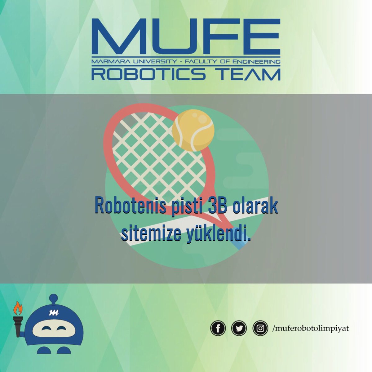 Robotenis pistini sitemizden incelemeyi unutmayın ☺️🤖 #marmararobotolimpiyatları #muferobotics #robot #robotolimpiyatları #robotenis #tenis