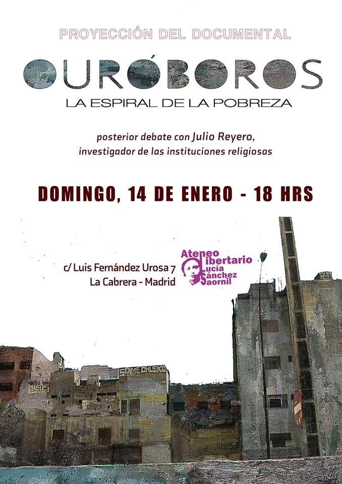 En un par de horas proyectamos <a href="/Ouroborosdocu/">Ouroboros Documental</a> en La Cabrera (Madrid). Acercaros que no nieva y recordaremos el calor de la solidaridad