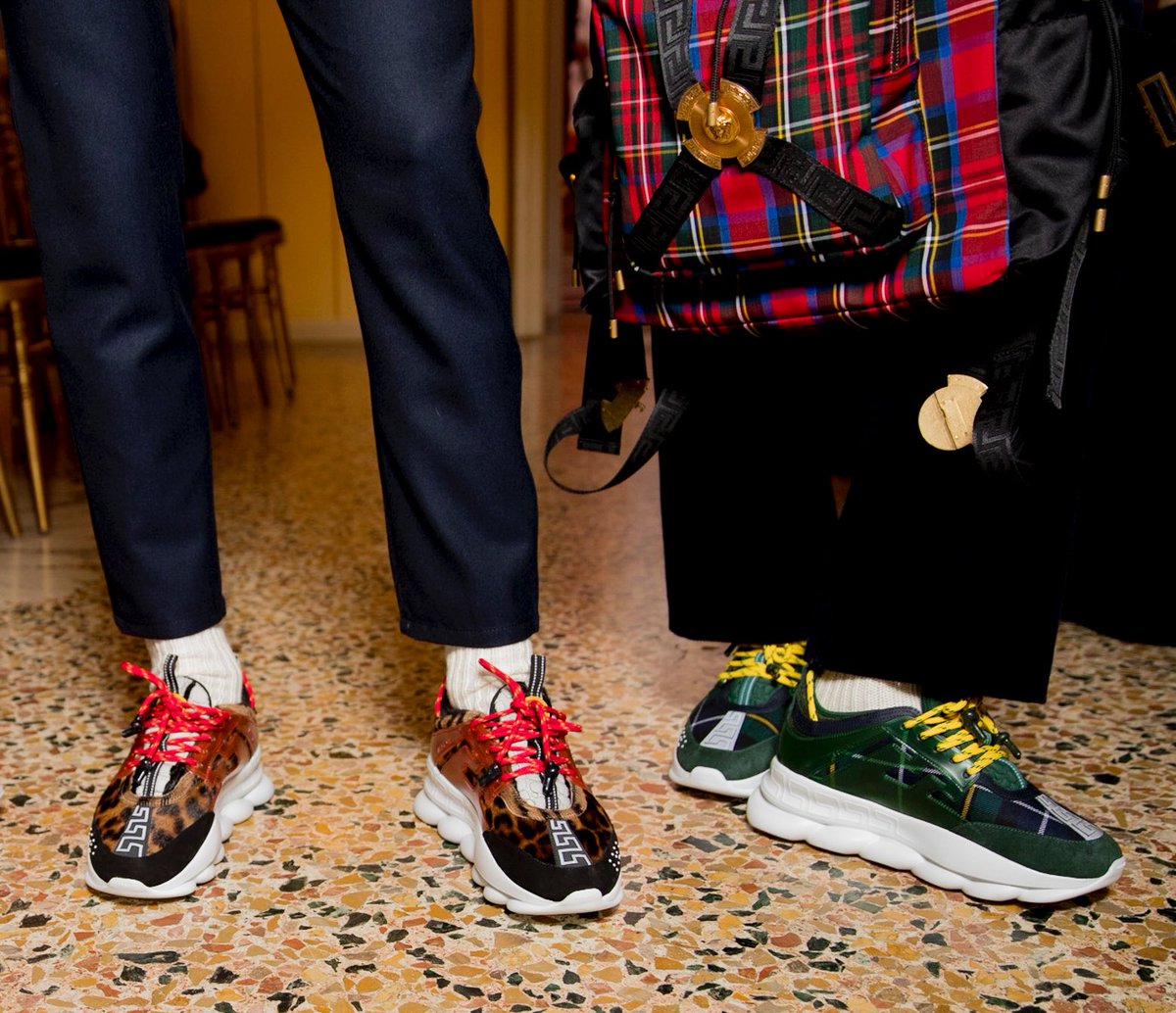 plaid versace sneakers