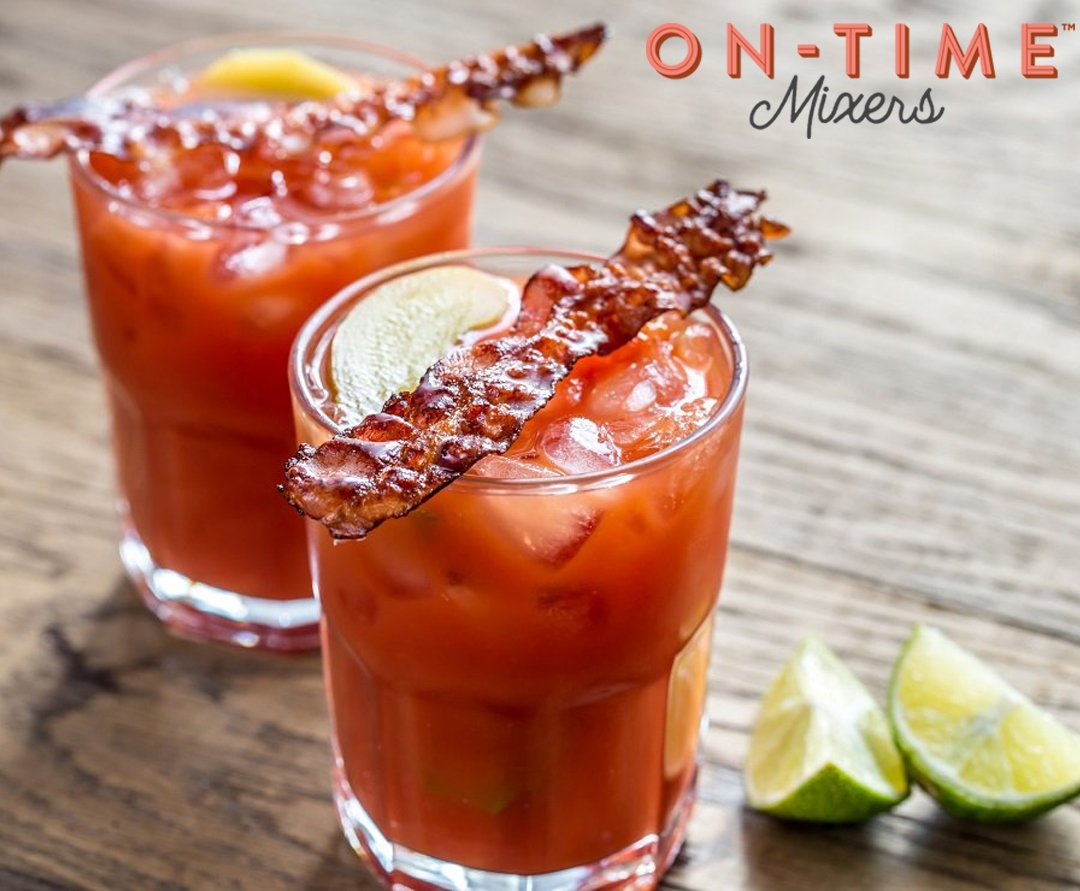 OnTimeMixers's tweet photo. On Sundays we drink breakfast! #BloodySundays #BloodiesWithBuddies #BaconBloodies #BloodyBreakfast https://t.co/bYJjKxutF3