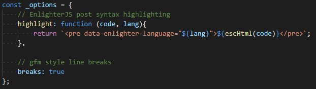 andidittrich's tweet image. Use #EnlighterJS Syntax Highlighting with marked (#javascript based #markdown parser/renderer) andidittrich.de/2018/01/use-en… #nodejs