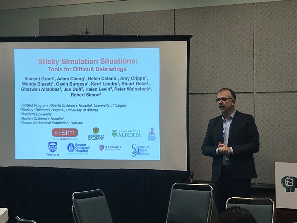 Workshop on difficult #debriefing at #IMSH2018 - working with a great team! @feedback_is_key @DocChenger @Rbrtsimon @INFOdebriefing @DrWeinstock @KidSIMCalgary