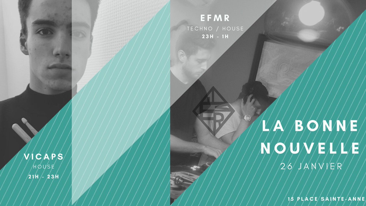 vicapsmusic's tweet photo. Les Rennais, on se donne rdv le 26 janvier au bar La Bonne Nouvelle, en compagnie des gars de EFMR ! 🔥🎵
#Vicaps #Rennes #house #techno #drums #isen
Événement Facebook : https://t.co/fD5bHHffRp https://t.co/71kFC9efin