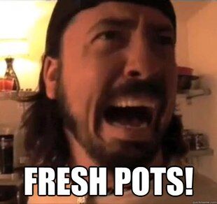 Fresh Pots! Happy Birthday to the one and only Dave Grohl of today - What\s your favorite song? 