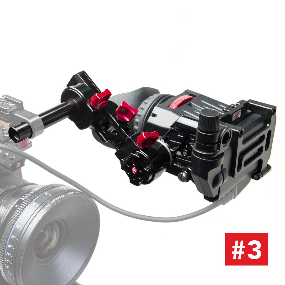 Zacuto's tweet image. Our #PanasonicEVA1 Z-Finder viewfinder has three easy mounting options. Safe and secure - and easy to focus. #EVA1 #cameragear #videoproduction #cameras SHOP HERE: ow.ly/62BJ30hBYQi