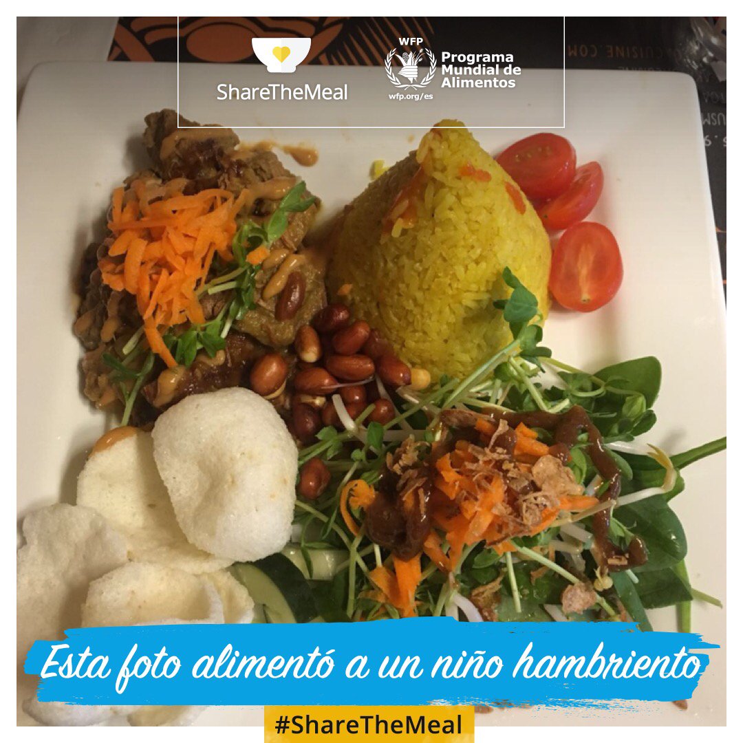 lauramcb88's tweet photo. ¡Yo compartí mi comida con un niño hambriento!#ShareTheMeal es la primera aplicación del mundo contra el hambre: https://t.co/iwNFUCHizb https://t.co/5QvPAR1zph