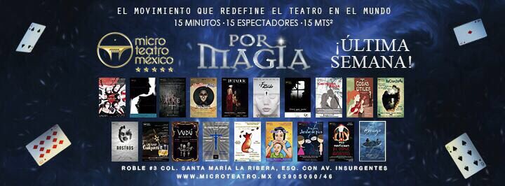 ElTangoPatronMt's tweet photo. Hoy termina la temporada #porMagia en @MicroTeatroMex. Será un día de mucha magia iniciando con #MicroInfantil y #MicroTarde. Por la noche #Central y #Golfa, además develara la placa de fin de temporada Dolores Heredia. Vengan #MicroTeatroMexico #SomosMicroteatro #Microteatromex https://t.co/T8uYWqTJGi