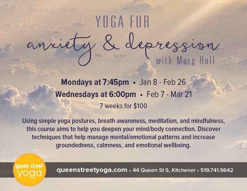 3 courses begin tomorrow, JAN 15TH! (They were supposed to begin on the 8th, but Canadian weather, eh?) #IntrotoYoga, #ChakraYoga, and #YogaforAnxietyDepression have space for you! ow.ly/LCax30hJm2V #dtklovesyoga #QSYlove #dtkyoga #Kitcheneryoga #yogapose #yogaselfcare