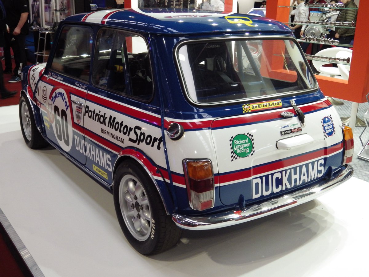 QuaifeEng's tweet photo. The racing Minis of #SwiftuneEngineering are a pleasure to behold. This 1275GT Longman replica at the #AutosportShow features a range of #Quaife products including the QDF36K ATB, and is the test-bed for the upcoming QKE18A 5-Speed Sequential... https://t.co/63RXyEWj5Q