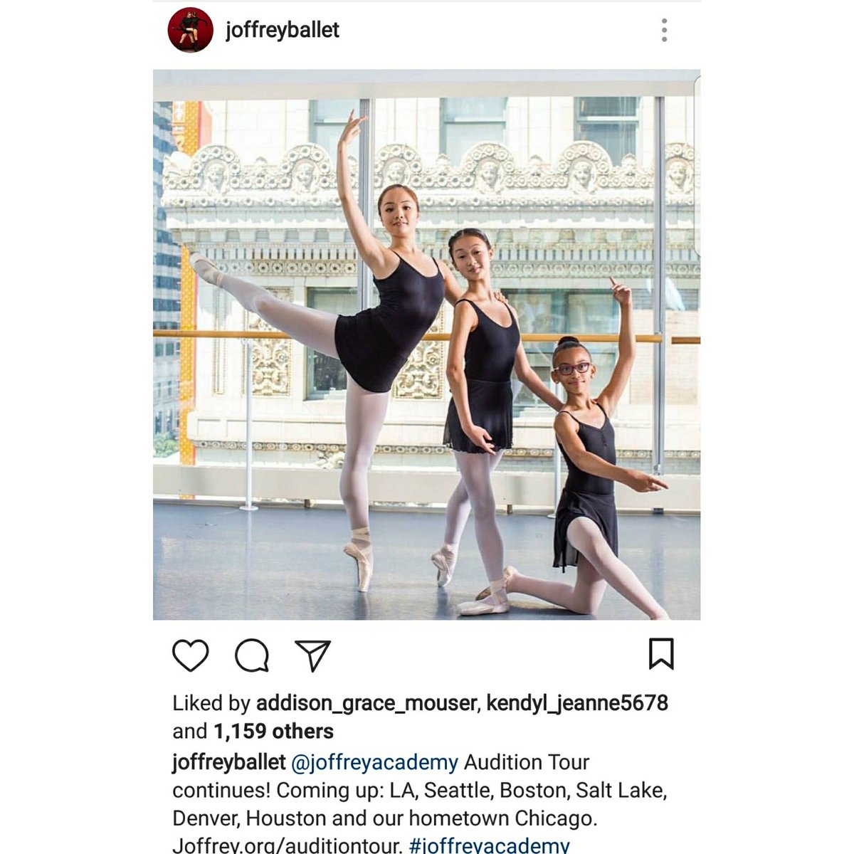 alyssiaballerin's tweet photo. Joffrey Audition Tour!!!!๐๐๐๐๐๐ #alyssia_ballerina #balletmodel
#coolmodels ๐ #ballet #ballerina #audition #dancer #dancersforlife #dance #worldofdance #worldofballetdancers https://t.co/JcjJxJjrKf