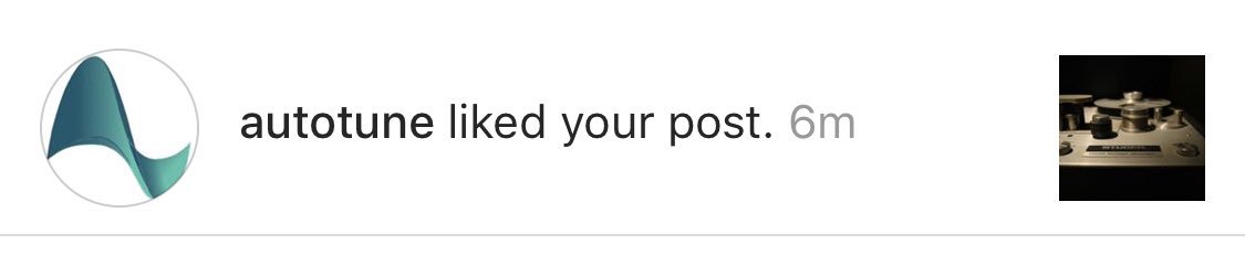 Can it be described as “ironic” when Autotune likes a picture of your tape machine on instagram? <a href="/AntaresAudio/">AutoTune®</a>