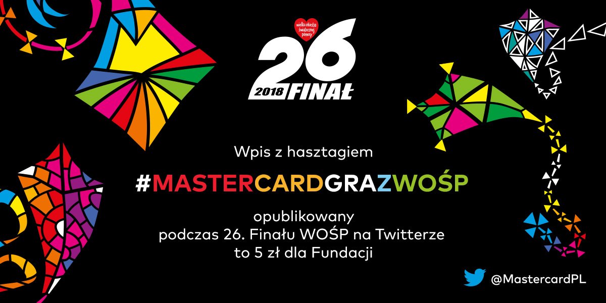Cały czas możesz przyłączyć się do akcji! Pierwszy tweet lub retweet z #MastercardGrazWOŚP to 5 zł dla <a href="/fundacjawosp/">WOŚP</a>. Udostępnij! :)