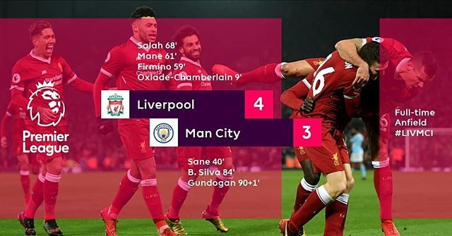 dribblerdfutbol's tweet photo. Liverpool win a seven-goal thriller to end Man City's unbeaten #PL run
.
#LIVMCI #dribbler #football #liverpool #lfc #mancity #manchestercity #pep #aguero #mosalah22 #salah #sane #mane #Gundogan #firimino #klopp #coutinho https://t.co/w9pxn5ARyB https://t.co/4XpG3Zxfbj