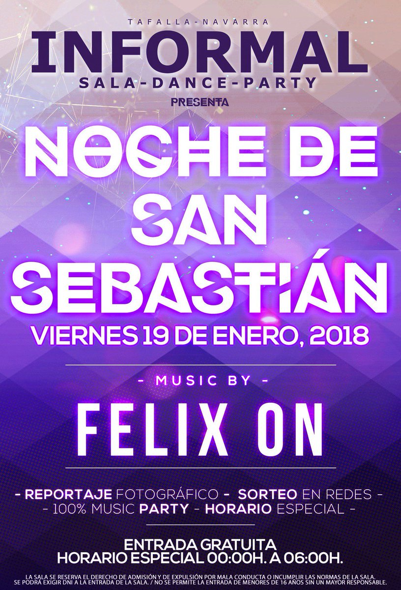 SalaInformalTaf's tweet photo. SORTEO ¡¡NOCHE DE SAN SEBASTIÁN!! // 19 ENERO.

¡¡SORTEO 5 CONSUMICIONES!!

- FOLLOW &amp; RT - https://t.co/GjfWnIbrV8