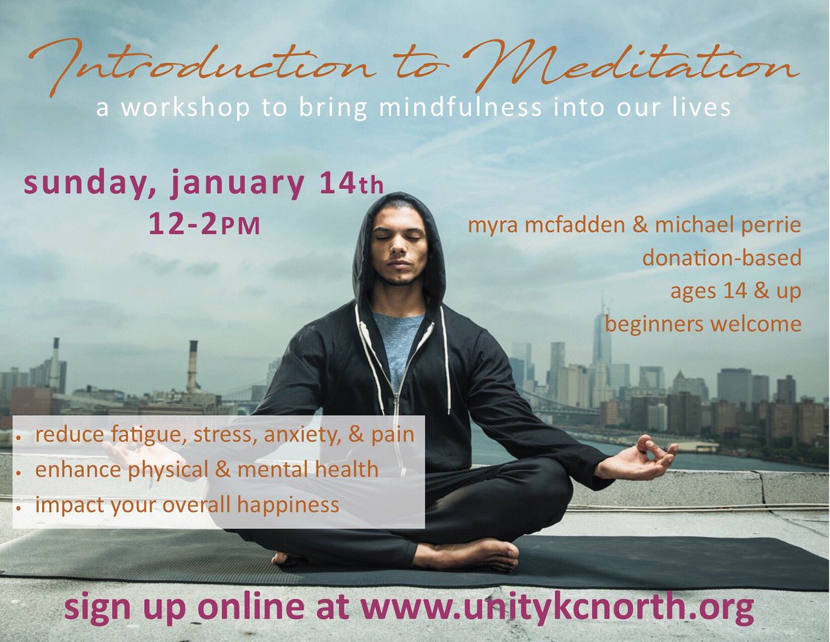 UnityKCNorth's tweet image. Our Intro to Meditation workshop is live! facebook.com/UnityKCN/video… #meditation #mindfulness