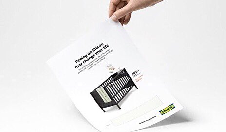 enespartners's tweet photo. IKEA with the medical company Mercene Labs launched an interactive advertising campaign aimed exclusively at women. In print advertising, a pregnancy test was built in, if the test is positive, then a large discount is given for children's products. #enespartners #pandomim https://t.co/roCEdvbrJK